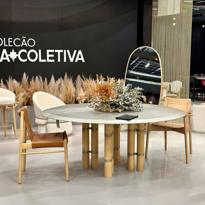 Cadeira Cordel + Cadeira Zé 10 + MJ Candango + Poltrona Sicília + Espelho carioca + Banqueta Sicília