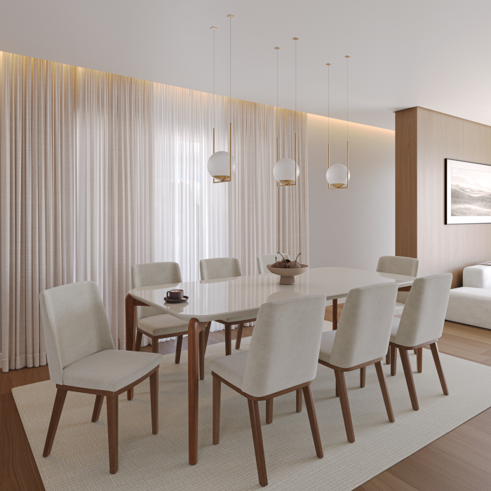 MESA DONATELLA 2.20 _ 8 CADEIRAS KALINA SOFT PALHA