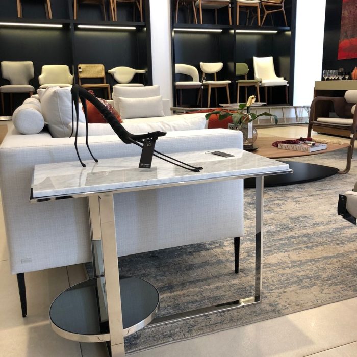 Mesa Auxiliar Claud Inox Carrara